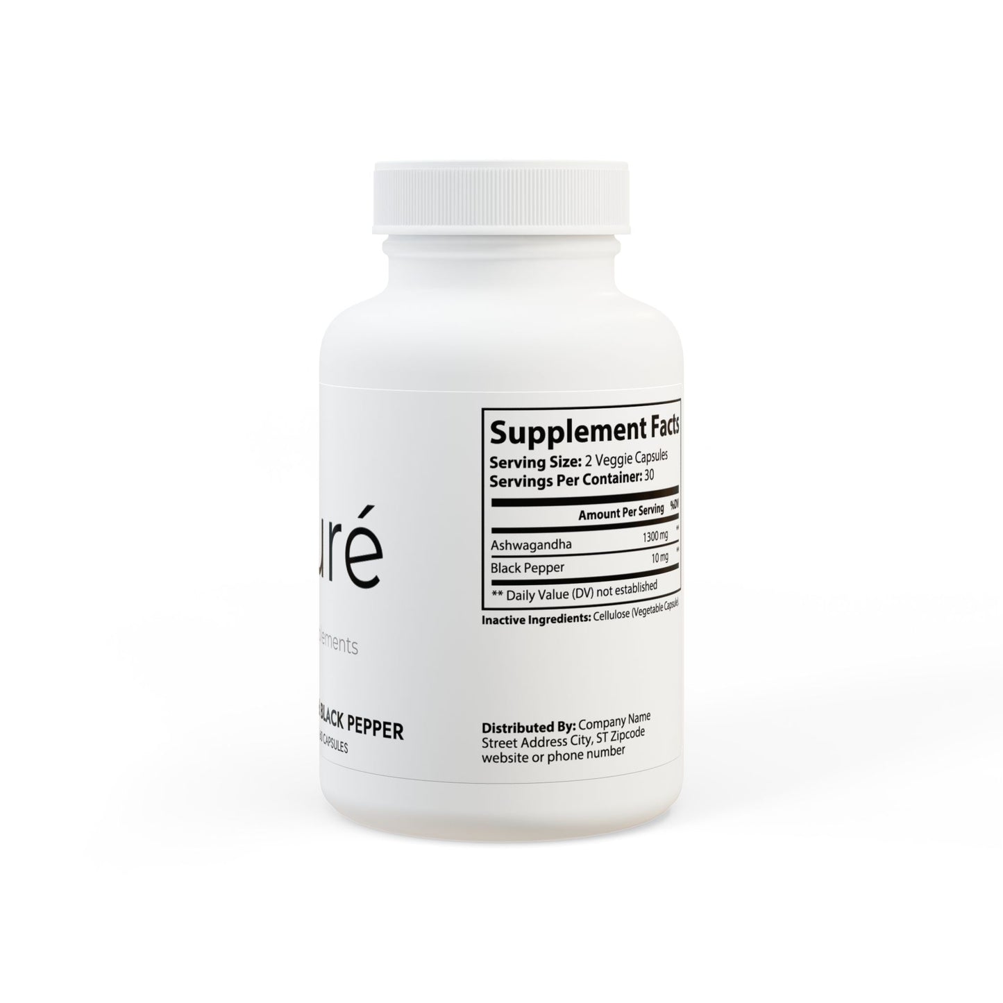 Ashwagandha and Black Pepper Supplement (60 capsules)