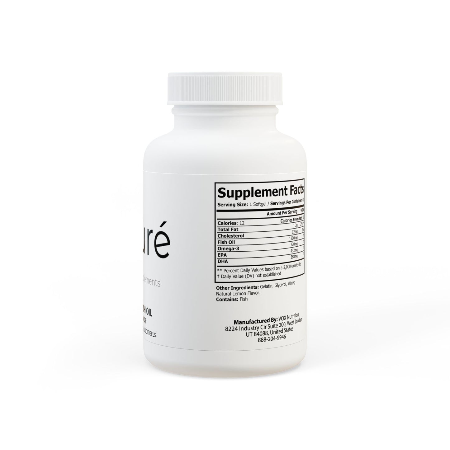 Omega 3 Fish Oil Supplement (60 Softgels)